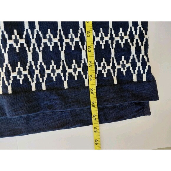 J. Crew Size XS Navy Blue Pullover Longline Tunic Top w/White Embroidery Details - Picture 7 of 9